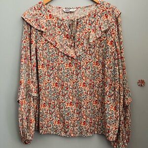 Sonoma Floral Long Sleeve Boho Blouse Floral 14W